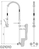 Grifo Ducha 2 Aguas 2 Orificios Mural Con/Sin grifo