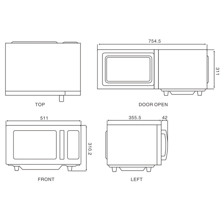 Horno Microondas 1000W 25 litros MICRO-1025 EDENOX