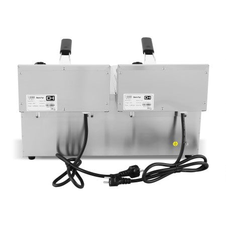 Freidora Eléctrica 8+8 litros SIN Grifo de 550 x420 x340h mm PEKIN EF-8L-2